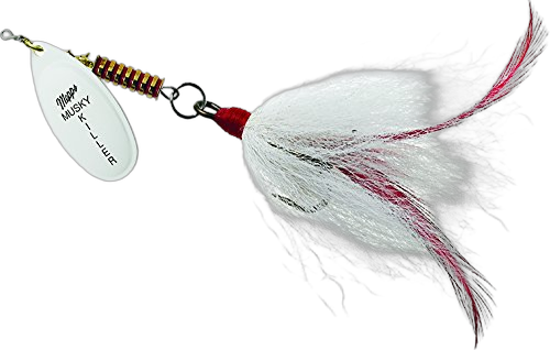 Mepps Musky Killer Inline Spinner Bucktail, Hot White product photo from Amazon